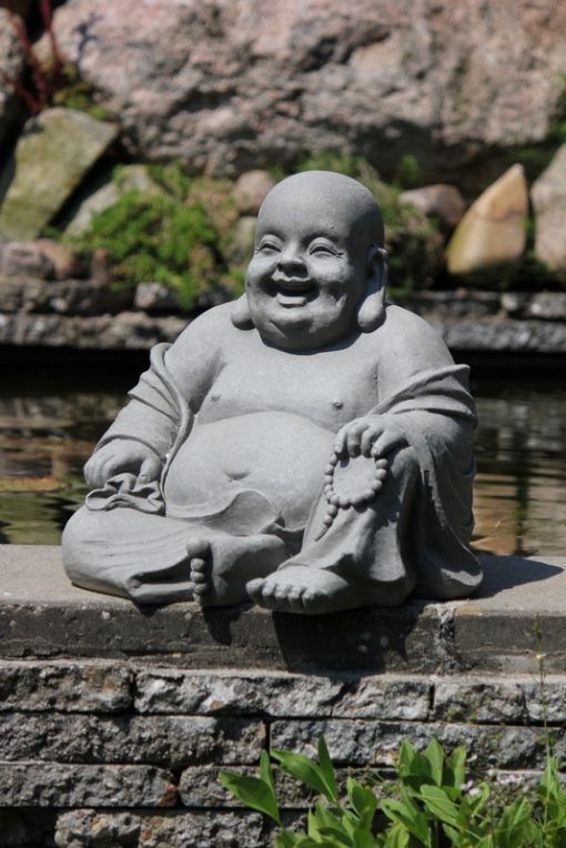 Estatua de jardín Fat Belly Buddha gris 40cm