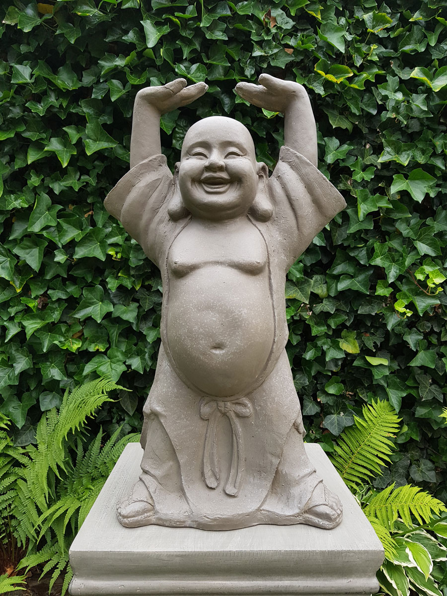 Statue de jardin en pierre et fibre : statue d'extérieur en fibres