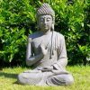 Tuinbeeld Zittende Boeddha gerechtigheid Grijs