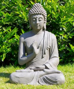 afgewerkt genezen verband Zittende Boeddha Tuinbeeld Grijs 75cm - Boeddha-beelden.com