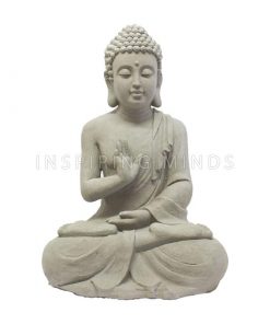 Groot zittend boeddha beeld 60cm grijs
