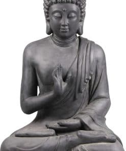 Grote zittende Boeddha Abhayamudra donker grijs - Koop hem