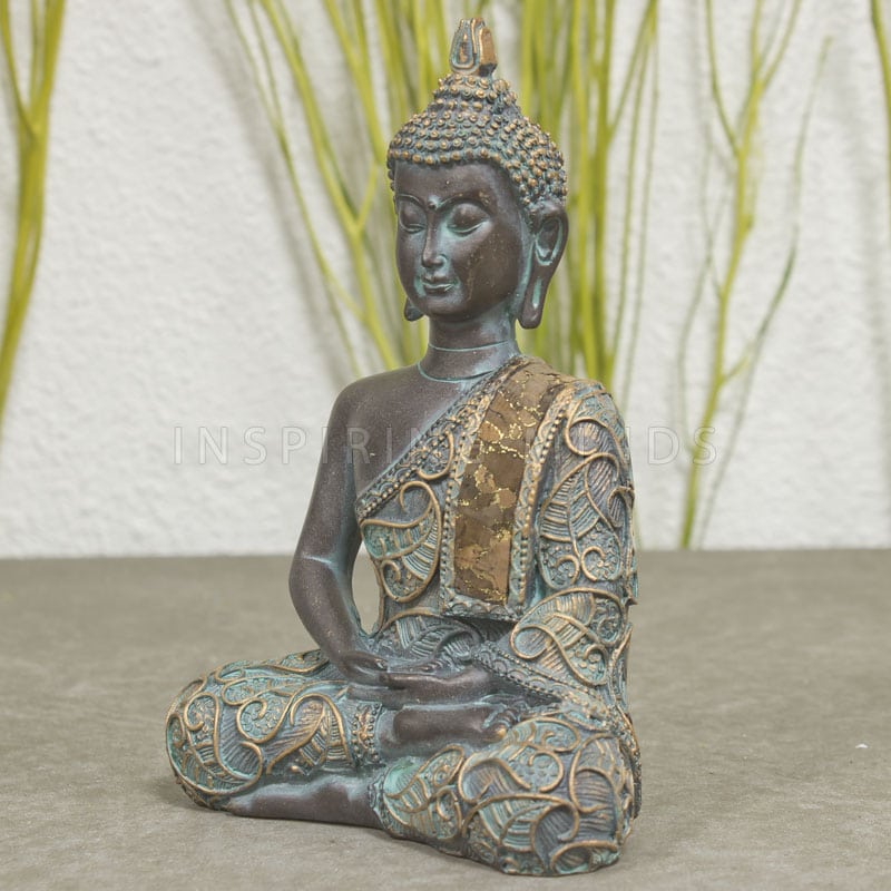 Gedwongen Woord Wet en regelgeving Meditatie Boeddha Antiek Finish 15cm - Boeddha-beelden.com