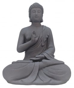 Medium zittende Boeddha 40 cm grijs