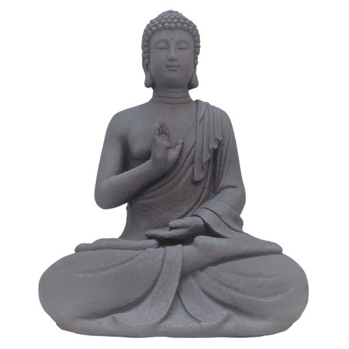 Medium sittande Buddha 40 cm grå