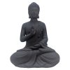 Medium zittend boeddha beeld donker grijs 40cm