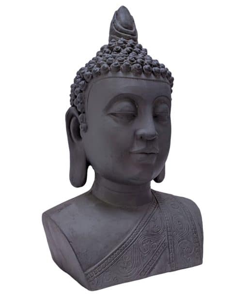 Tête de bouddha Thai Buddha 46cm gris foncé