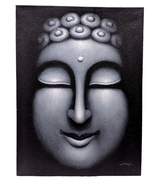 Pinturas sobre tela Buda 80 cm prata