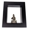 Boeddhabeeld zittend in lijst – 16 cm brons