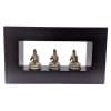 Zittende boeddhabeelden in lijst - brons 28 cm meditatie houding