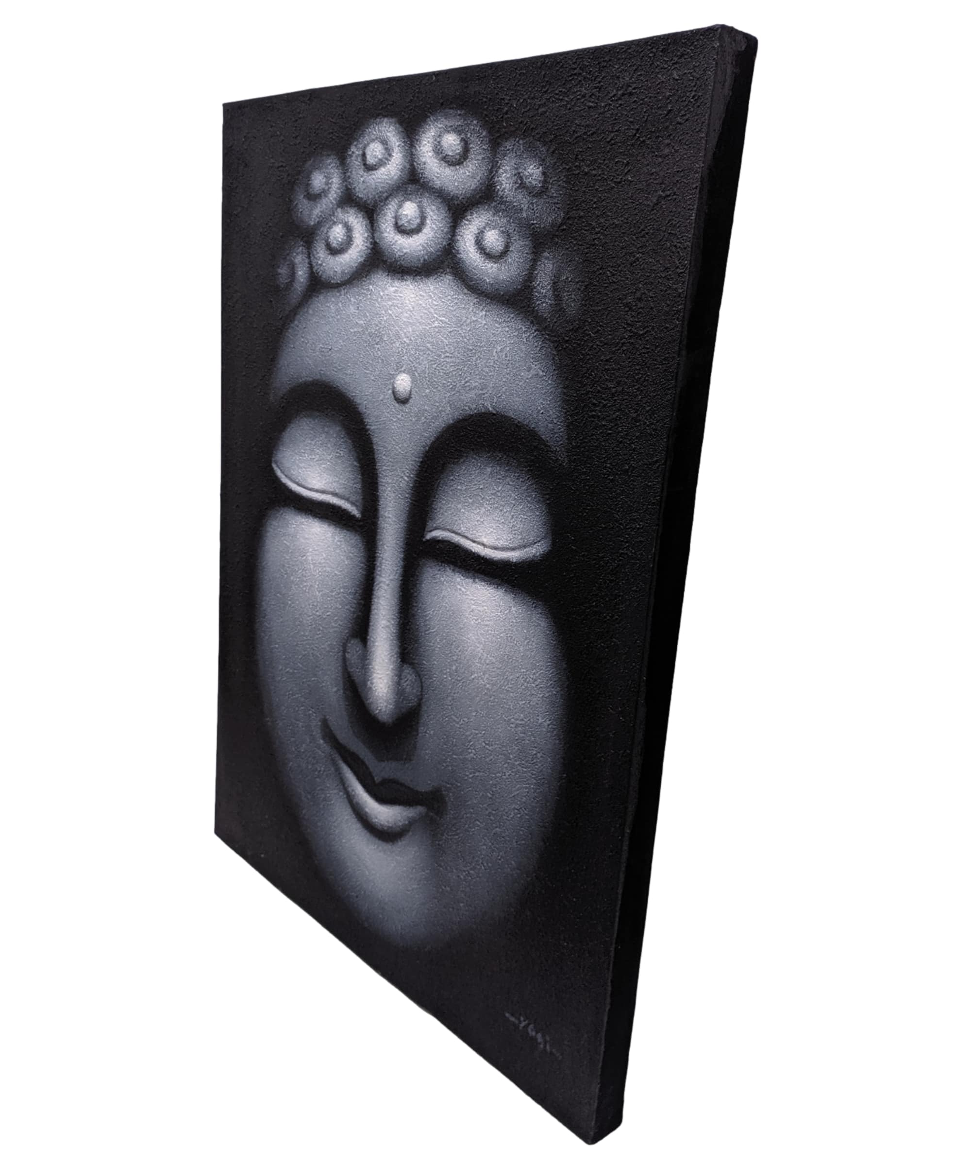 Cuadro de Buda en blanco y negro