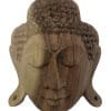 Boeddha hoofd uit licht hout gesneden 20 cm wanddecoratie