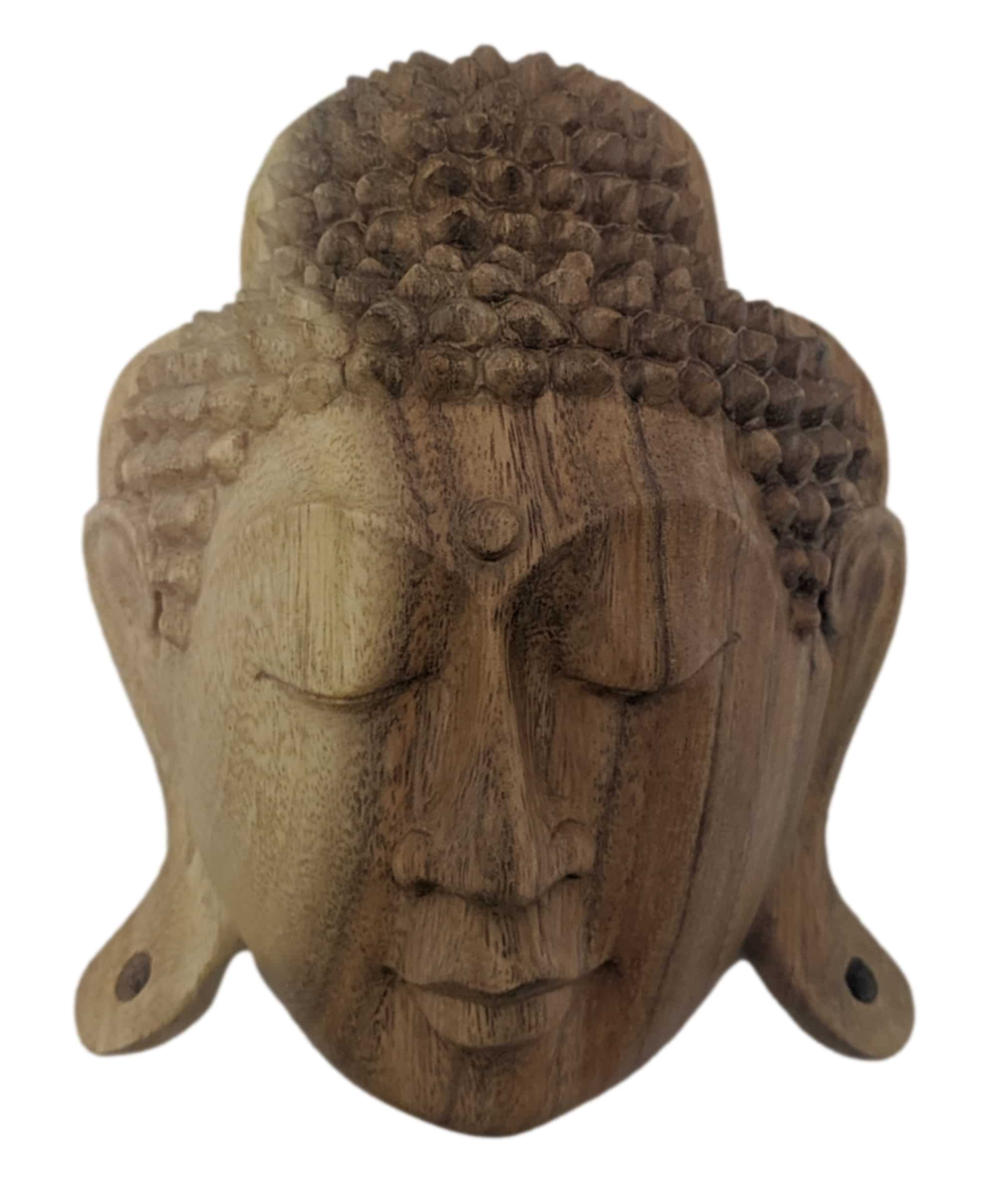 Met bloed bevlekt Systematisch Collectief Boeddha hoofd uit licht hout gesneden 20 cm wanddecoratie