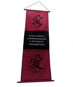 Wanddecoratie spreuk op doek – Banner 135 cm met tekst Love