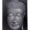 Groot canvas schilderij boeddha hoofd 80 cm grijs
