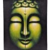 Schilderij boeddha hoofd wanddecoratie 60 cm groen