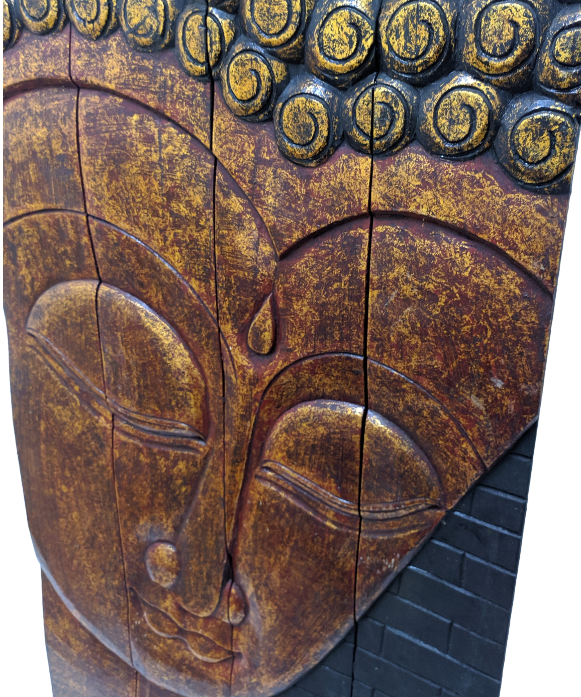 Tolk Normalisatie Helemaal droog Boeddha op houten luik - Raam of kamerscherm 97 cm