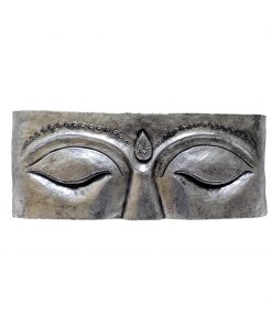Houten wandpaneel zilver van Boeddha ogen 60 cm