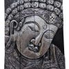 Groot houten boeddha hoofd op luik 50 cm