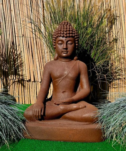 Buddha staty meditation 63cm rost färg