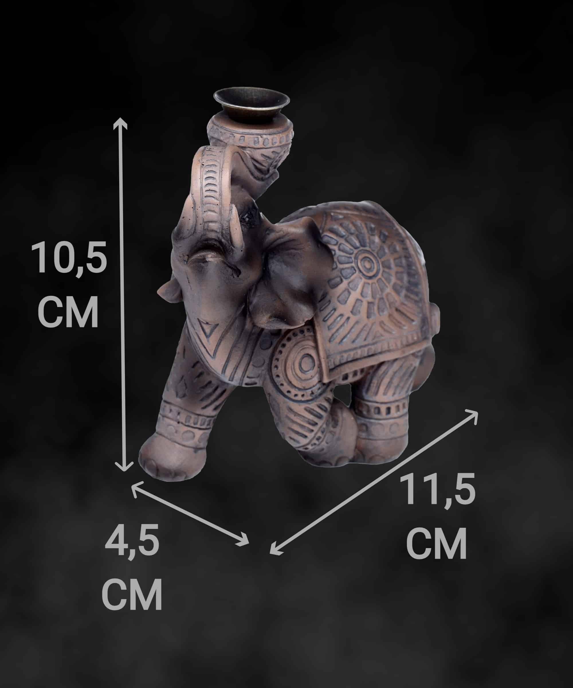 Elefante Dorado Quemador Incienso + Cono De Incienso 0332