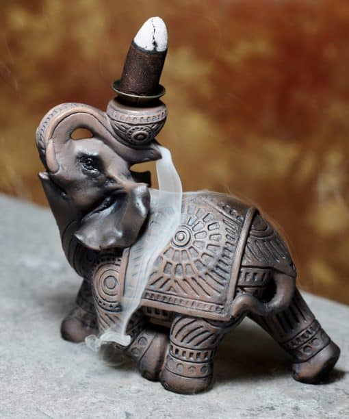 Backflow incense holder elephant 11.5cm