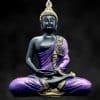 Zittende Thais Boeddha beeld Dhyana mudra paars zwart 21.5cm #0