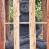Boeddha beeld lavasteen Bhumisparsha mudra 1 meter