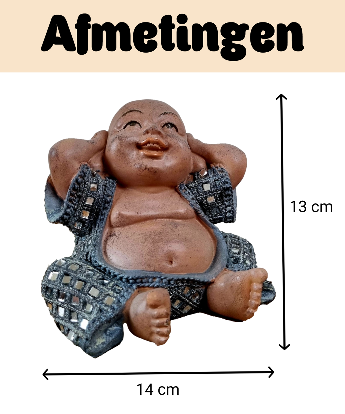 Horen, zien en zwijgen monnikjes 14cm