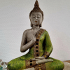 Thaise Boeddha houtlook groen 29cm