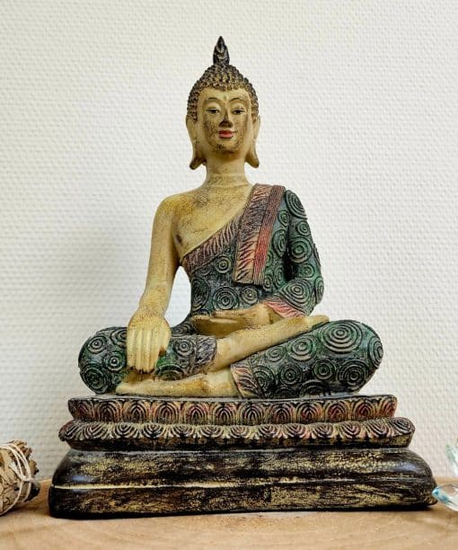 Bouddha Thaï assis - Tranquillité, Sagesse et Harmonie Intérieure 32cm