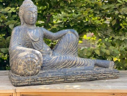 Bouddha en pierre au repos 80cm (3)