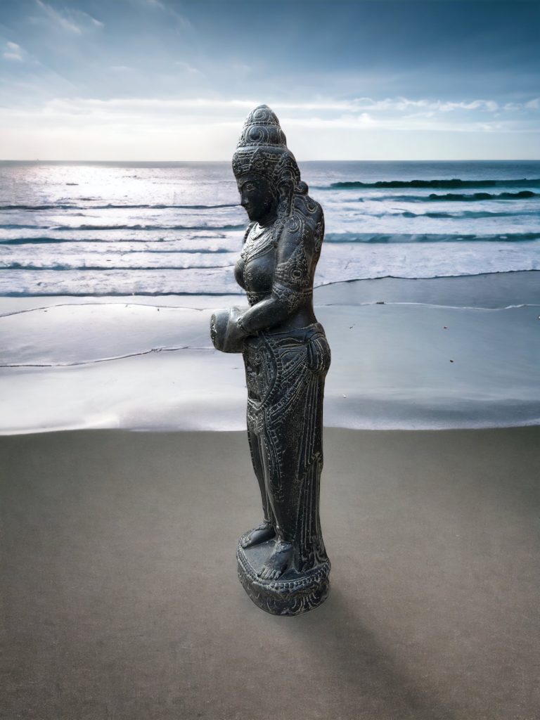 BUDDHAFIGUREN Boeddhistisch beeld - Groene Tara 21 cm - Hars - Turquoise geverfd