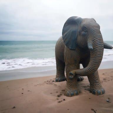 Stenen beeld olifant groot - 1meter XXL