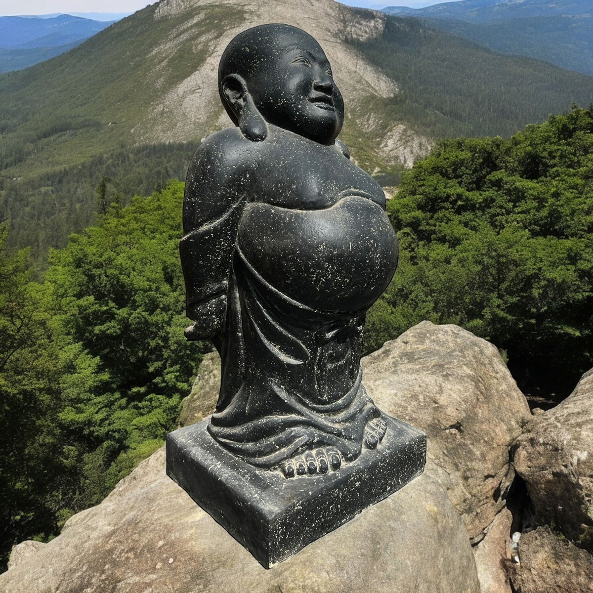 Garden statue happy Buddha standing 80cm - Hardy