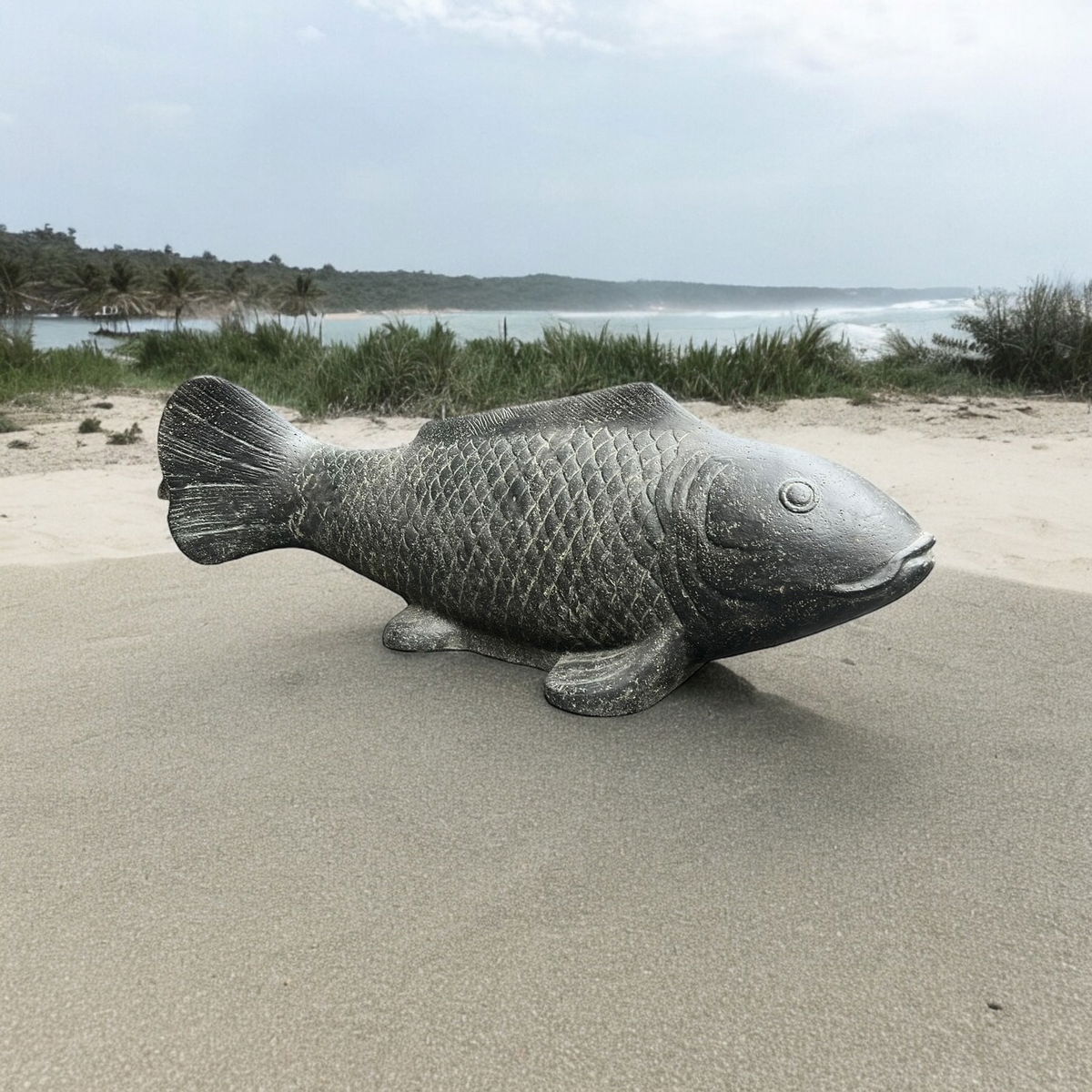 XXL Koi carp statue stone 105cm - hardy