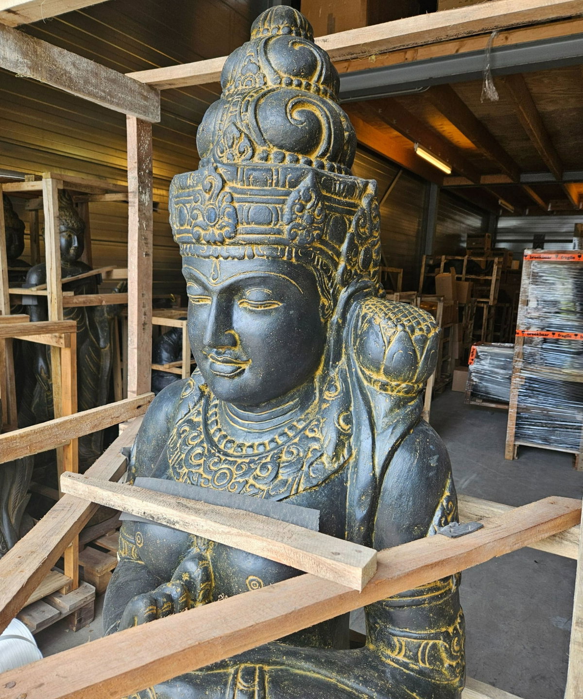 BUDDHAFIGUREN/Billy Held Grüne Tara Figur Buddha Statue