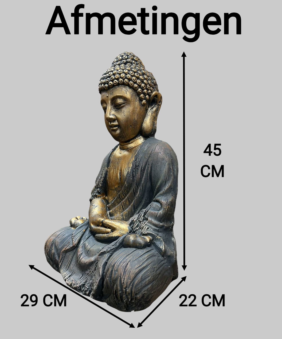 12" India Bronze Buddha Statue – Dhyani Mudra – Feng Shui Peace Home Decor