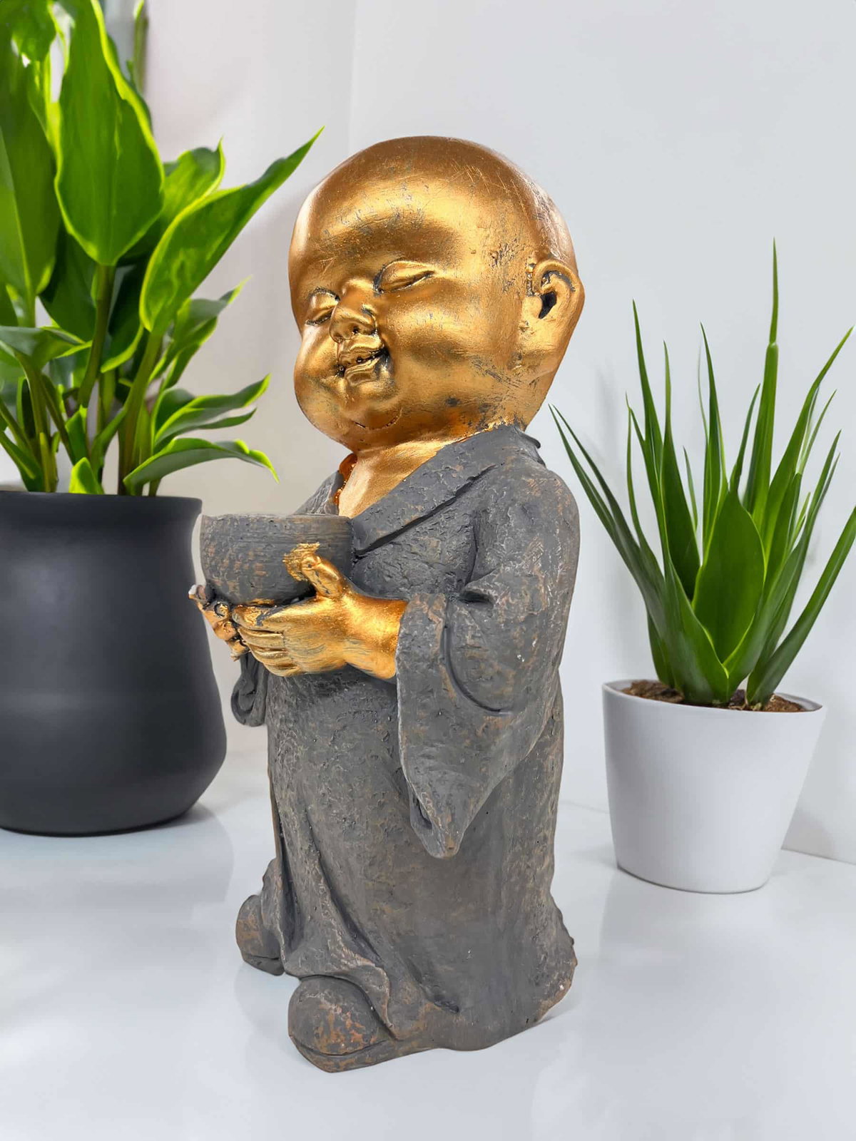 Small Monedk Standing monk with bowl - 37cm - Boeddha-beelden.com