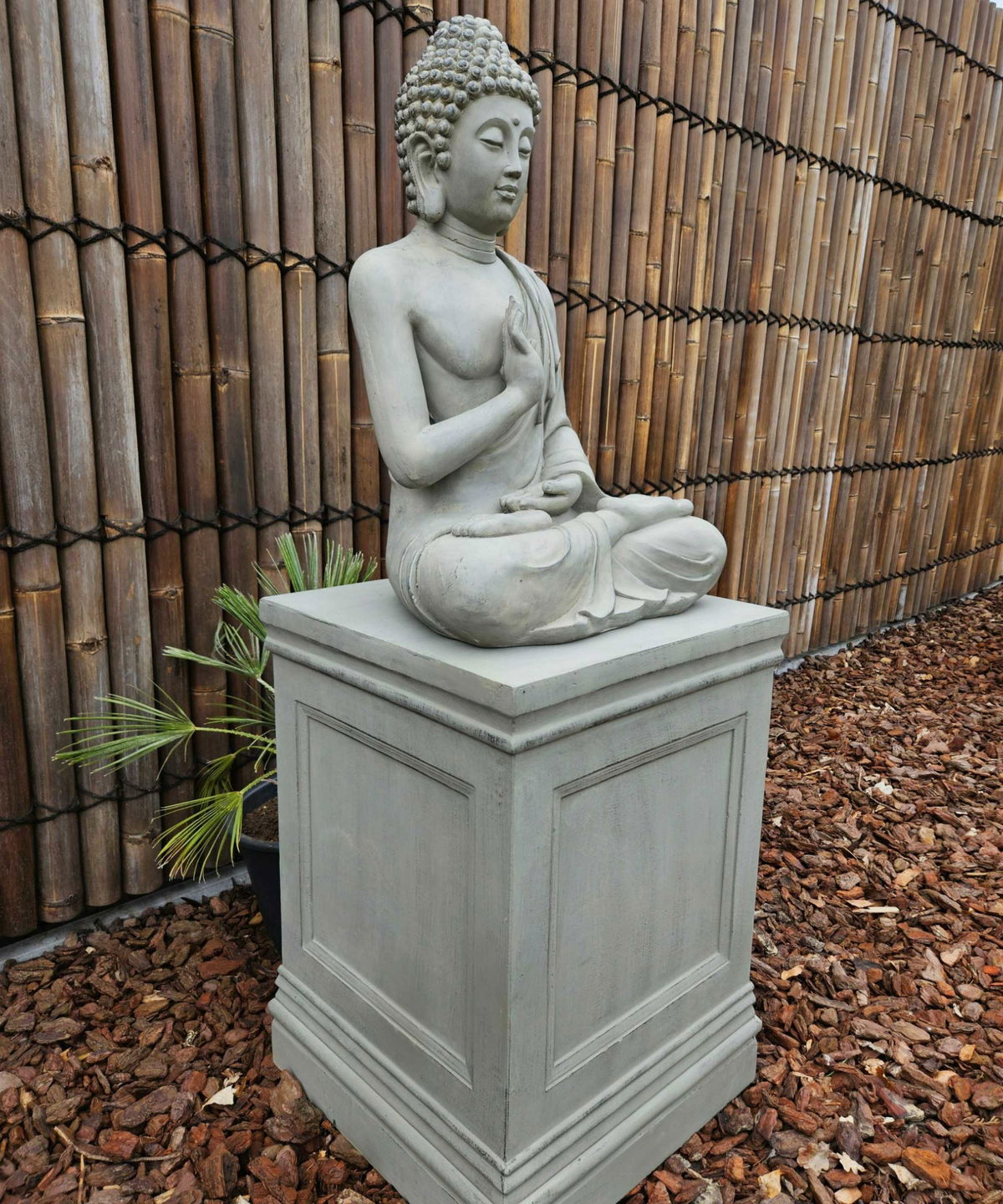 Ornement unique et exquis en pierre résine de Bouddha assis effet zen