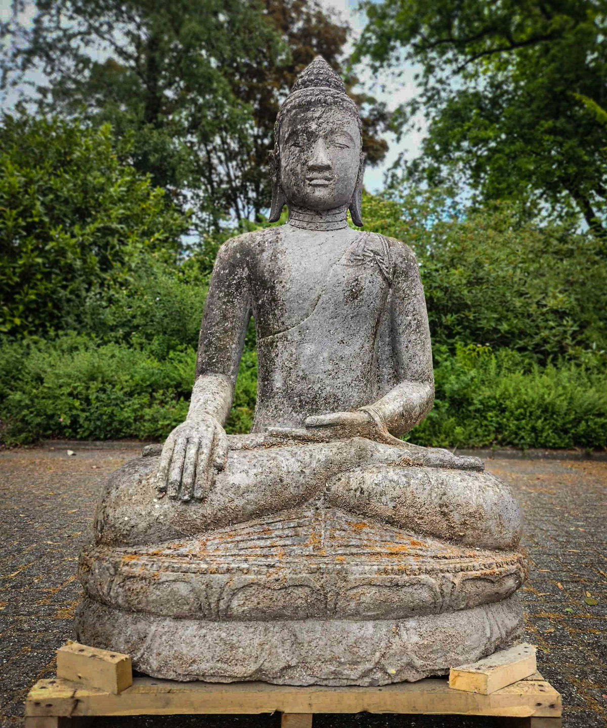 Statue Bouddha Thai Revata - Figurine Résine Façon Bronze - Neuf