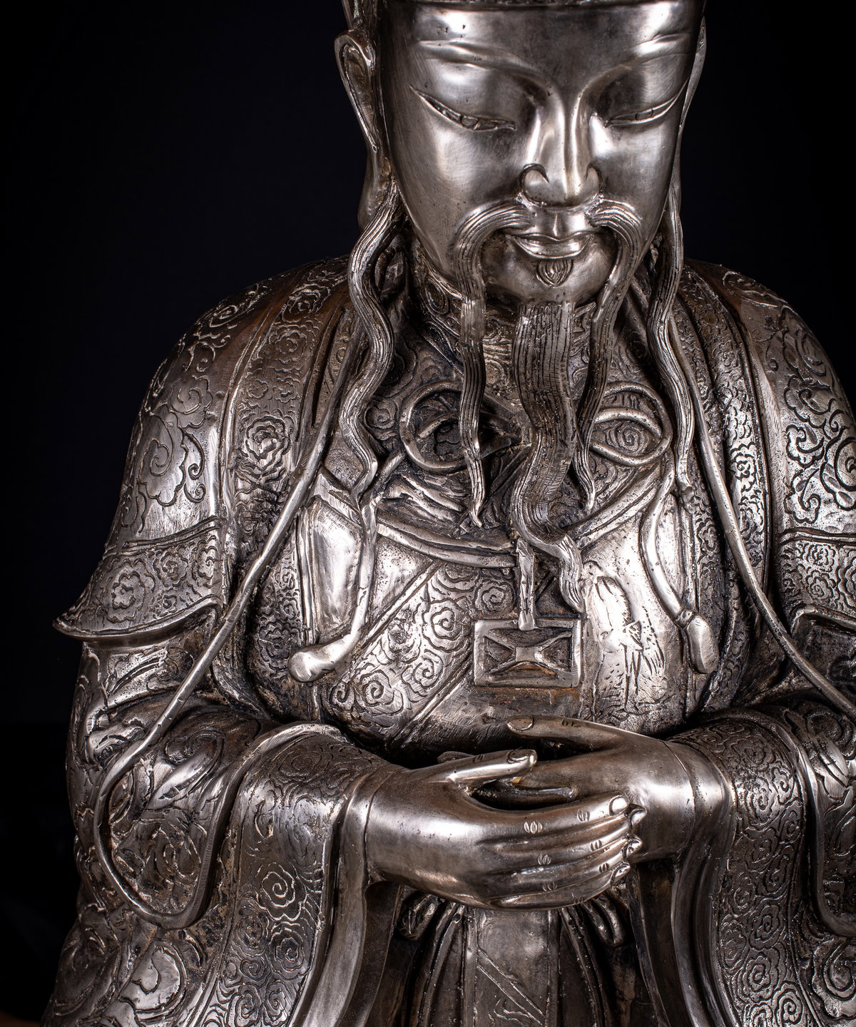 Jade Emperor Statue – Bronze with Silver Alloy – 110 cm