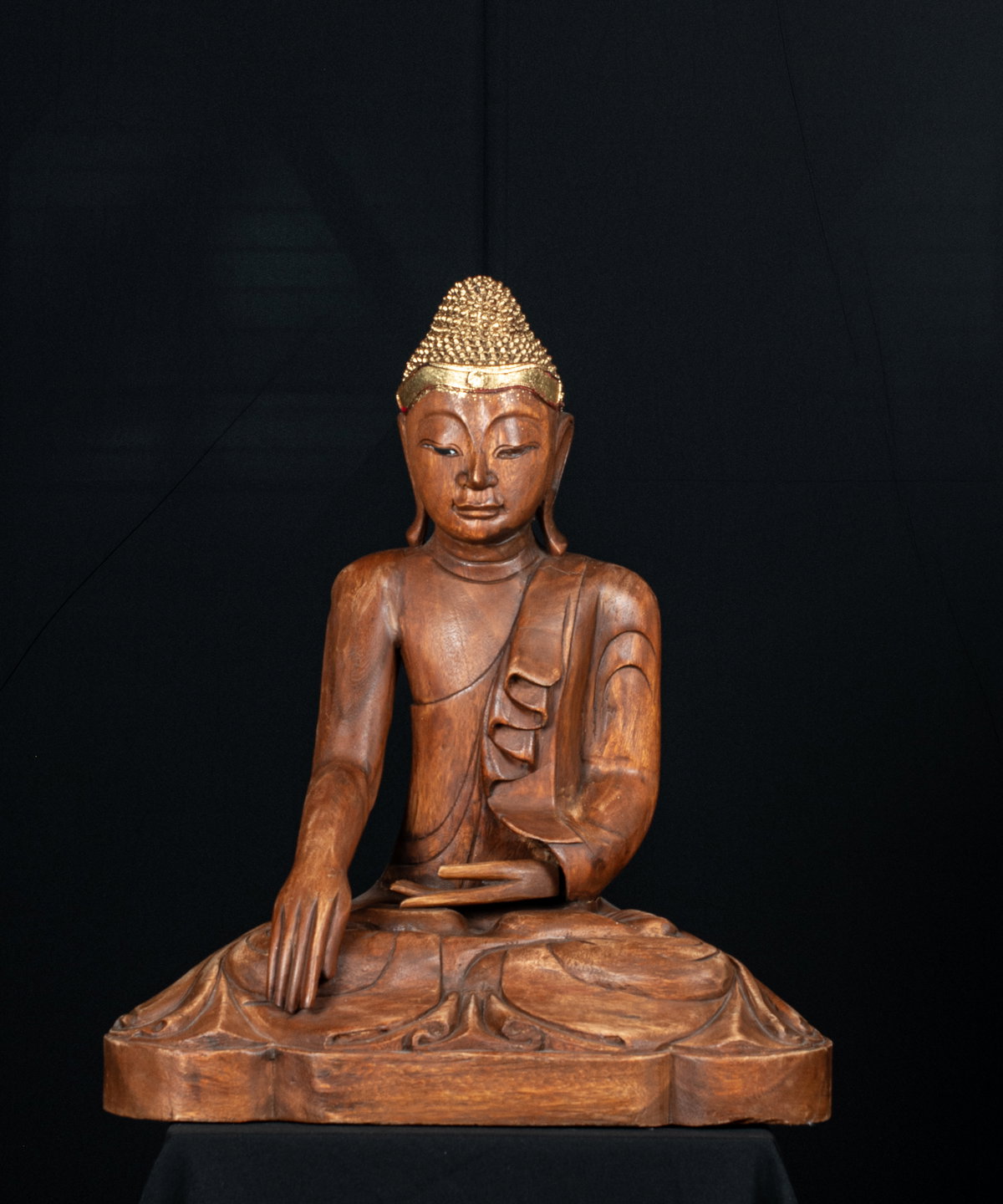 Statue Bouddha Méditant En Bois - Sculptée à La Main - Sri Lanka - Déco Yoga Zen