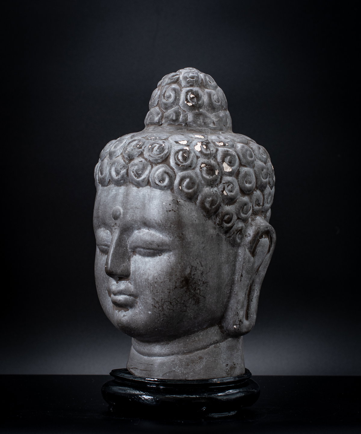 骨董　アンティーク　クメール　仏頭　ブッダ　Buddha head 仏像　石仏 Old Porcelain Buddha Head – China 28 cm