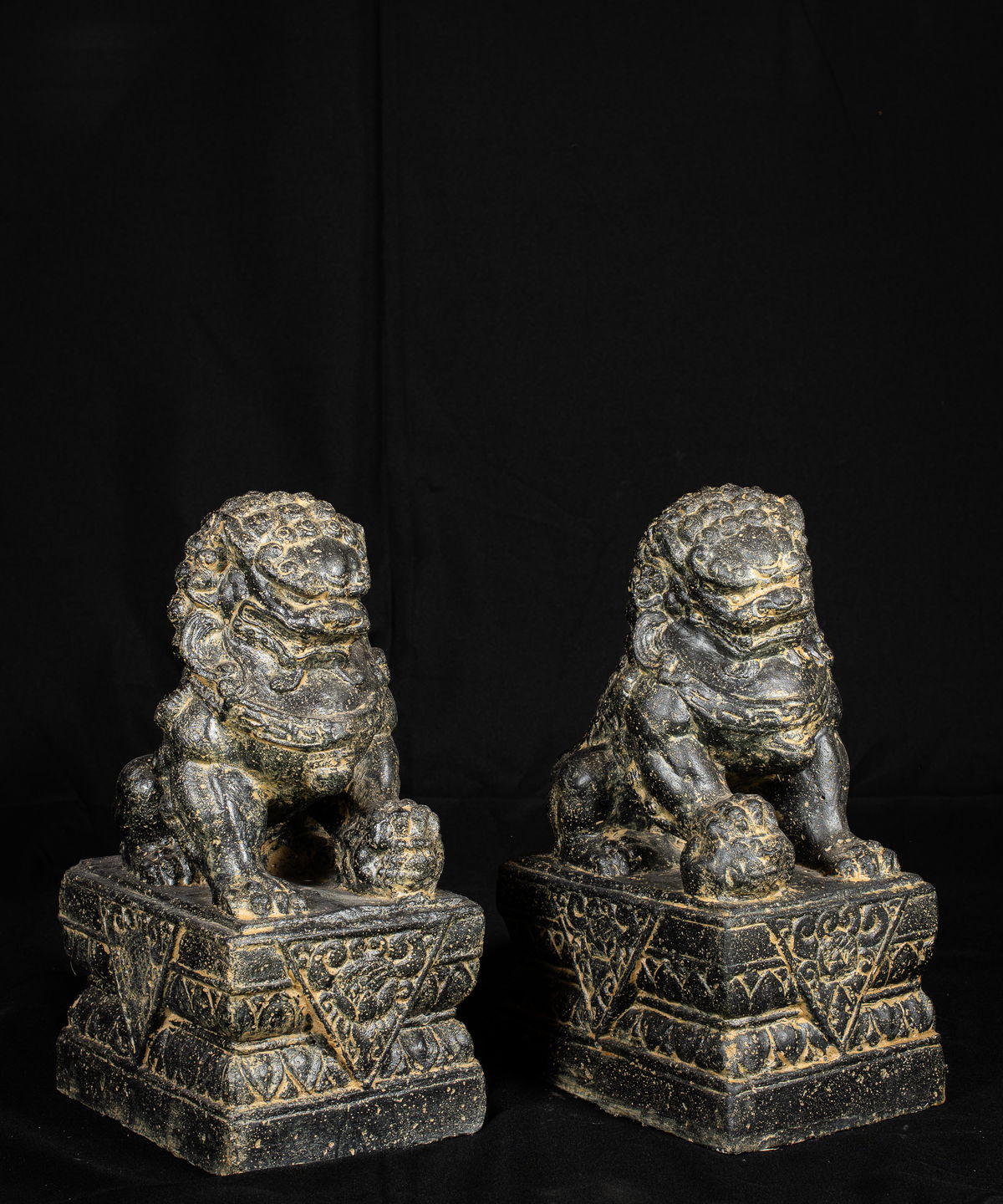 Kinesiska Foo Dogs – set om 2, härdiga, Java 46 cm