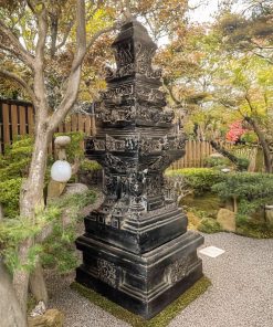 Pavillon Statue Zen Pagode Statue Statue Jardin Solaire Lumière Rocher